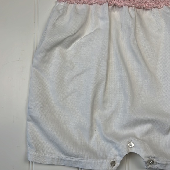 Chant de Joie White and Pink Knit Romper Size 12-18 Months - Picture 5 of 12